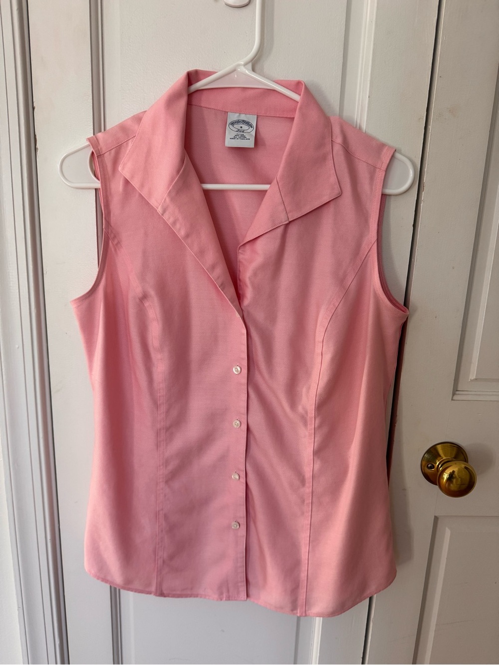 Brooks Brothers Pink Sleeveless Button-Down Shirt
